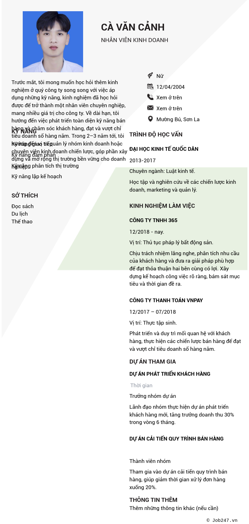 CV ứng viên
