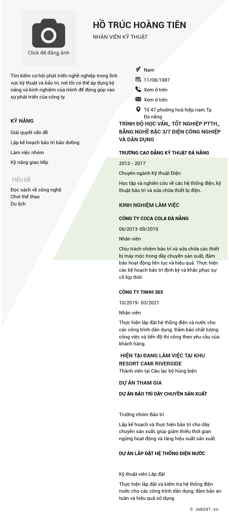 CV ứng viên