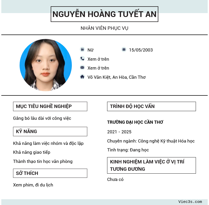 CV ứng viên