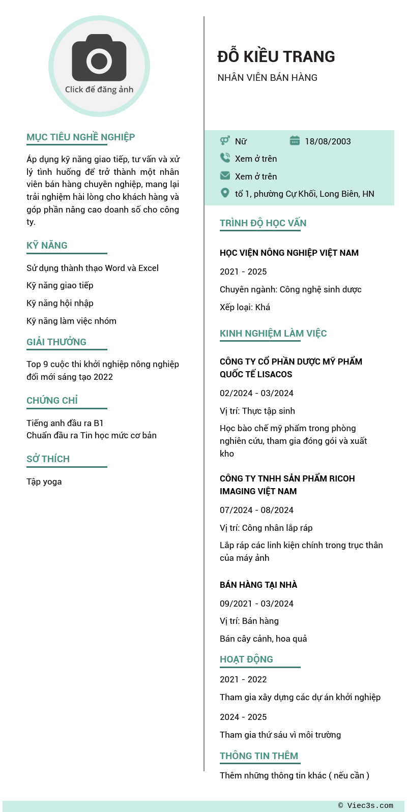 CV ứng viên
