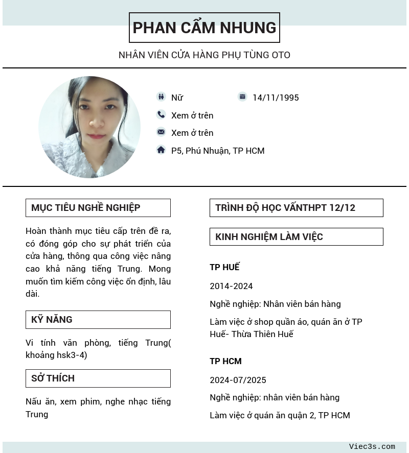 CV ứng viên