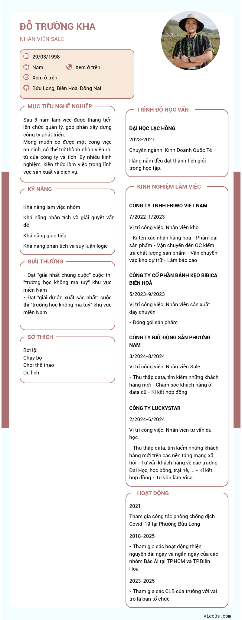 CV ứng viên