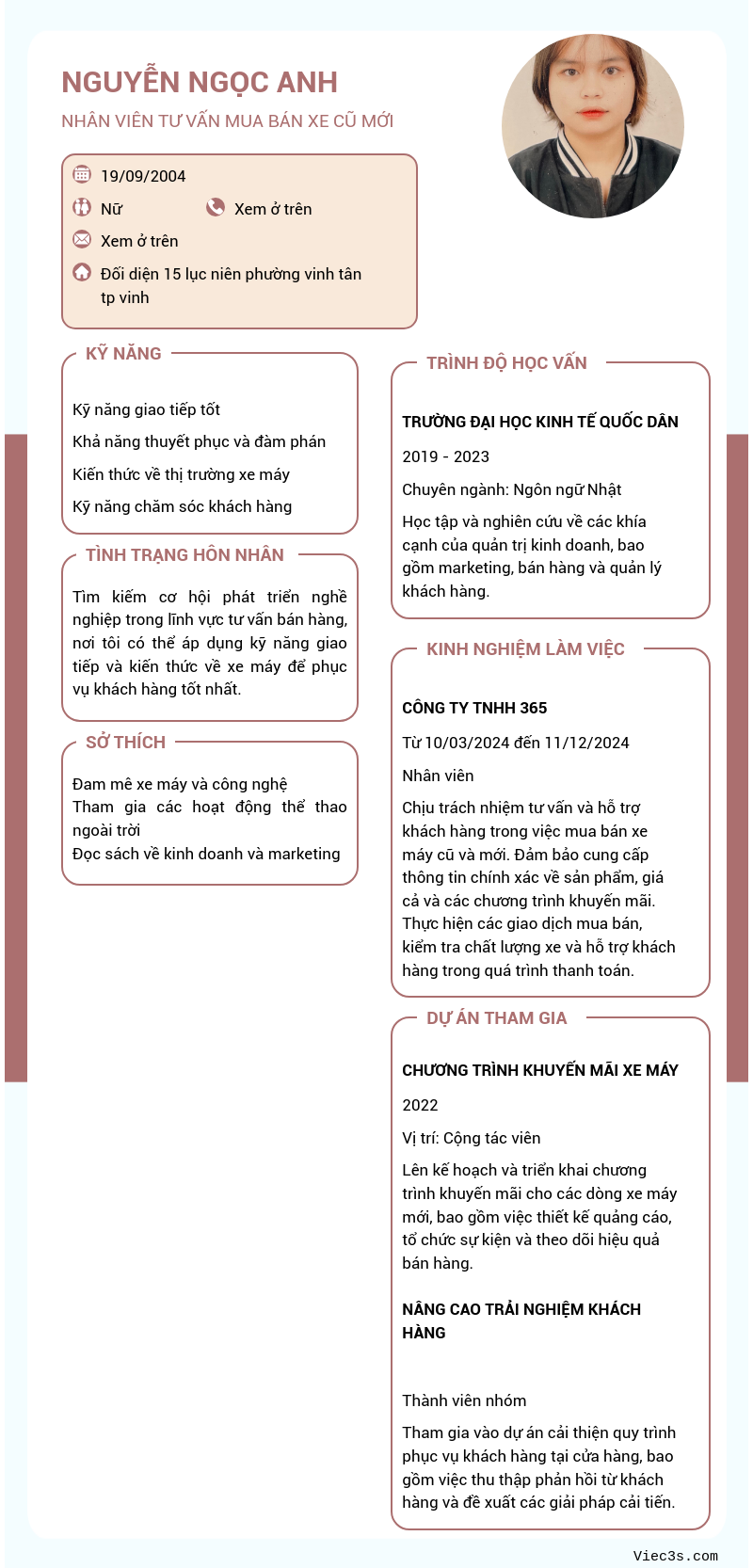 CV ứng viên