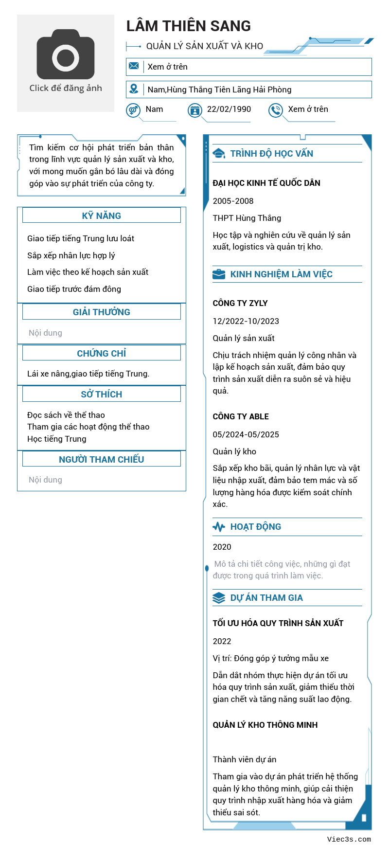 CV ứng viên