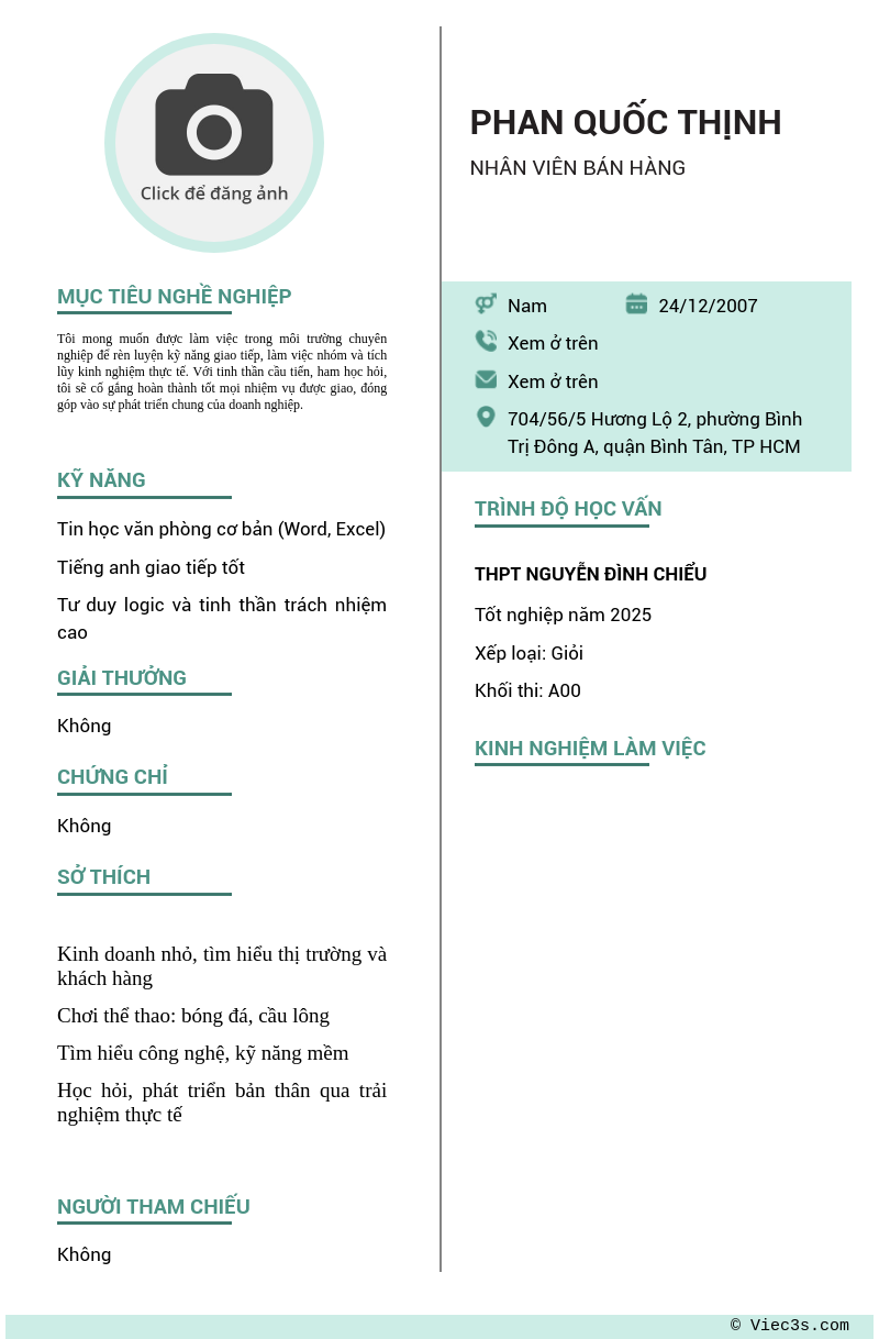 CV ứng viên