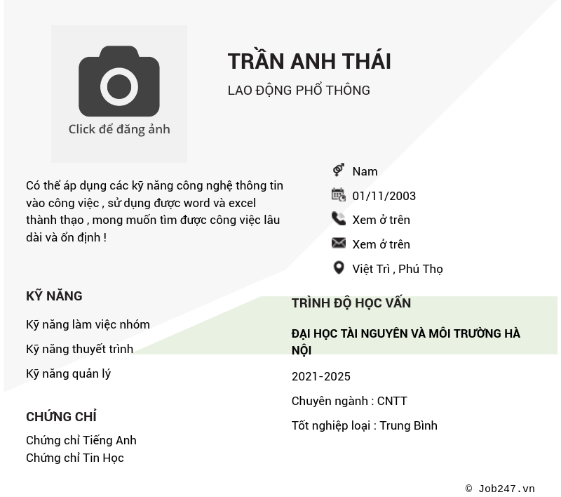 CV ứng viên
