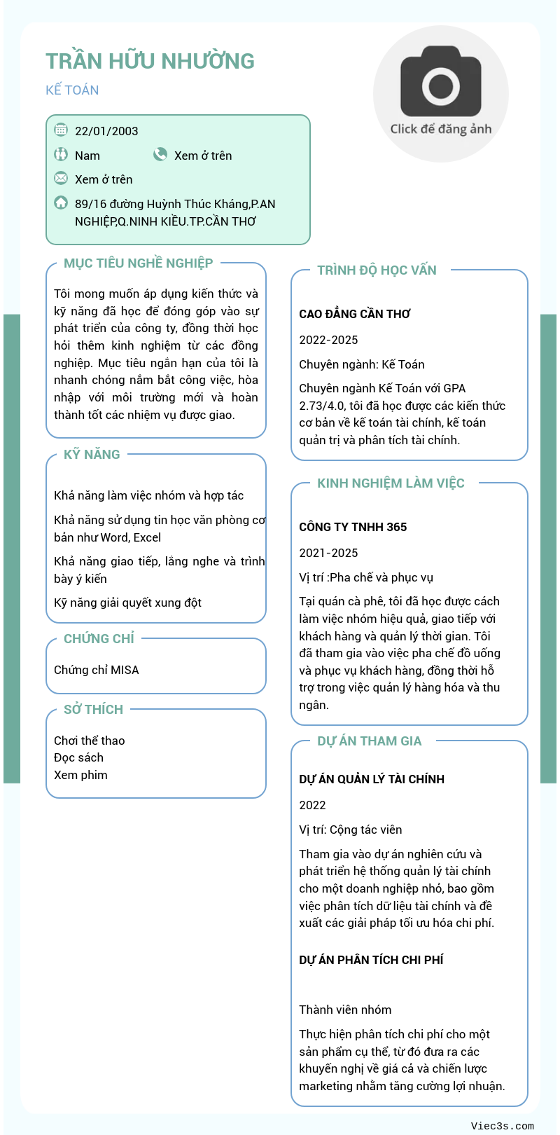 CV ứng viên