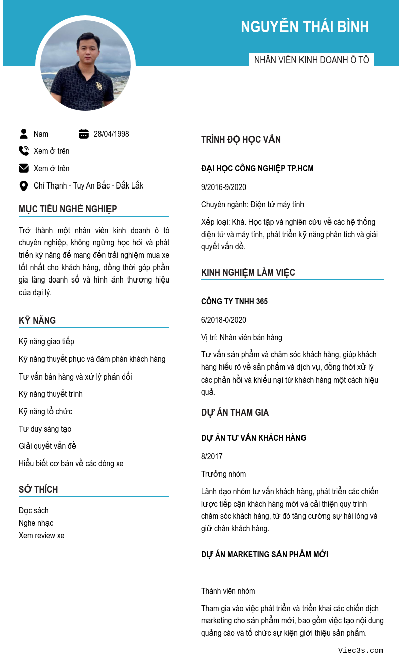CV ứng viên