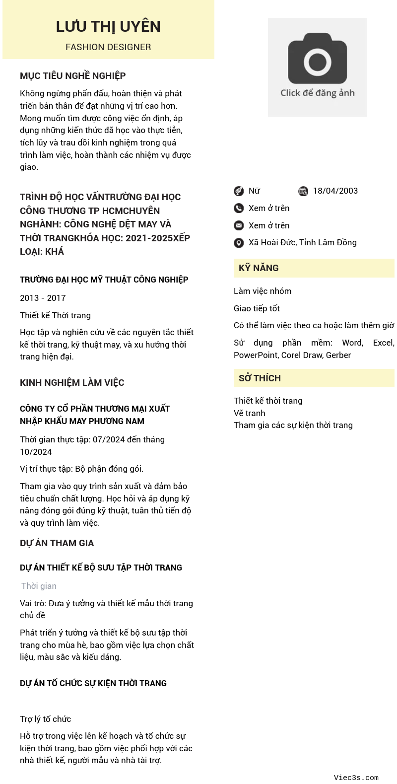 CV ứng viên
