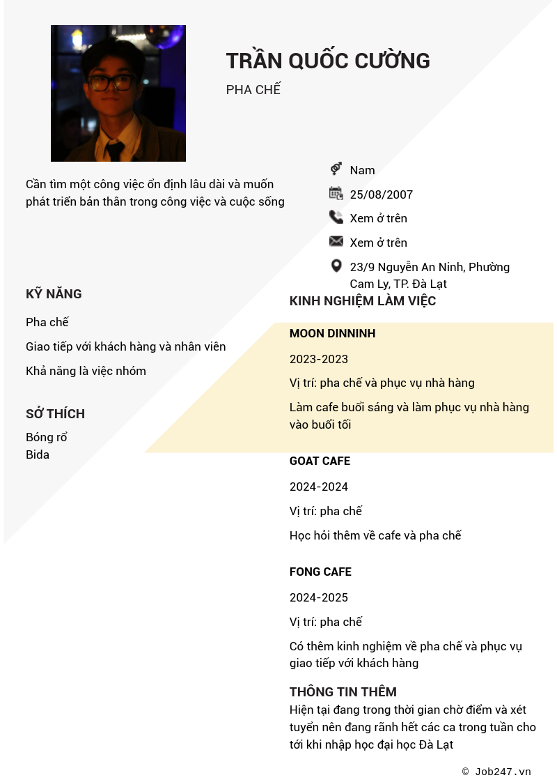 CV ứng viên