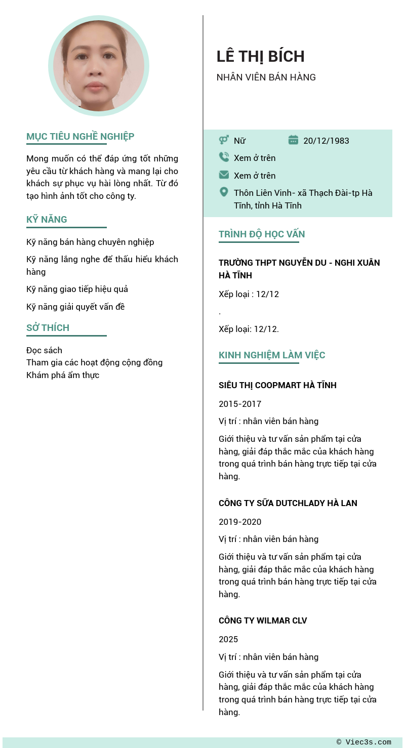 CV ứng viên