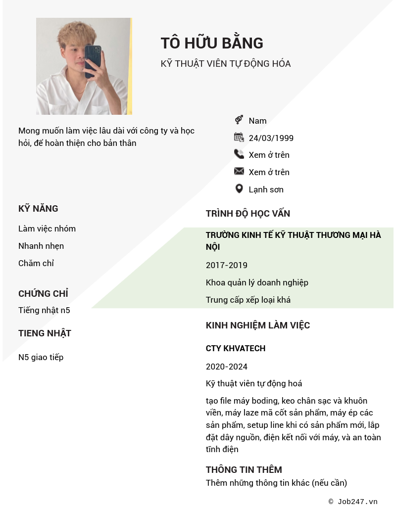 CV ứng viên