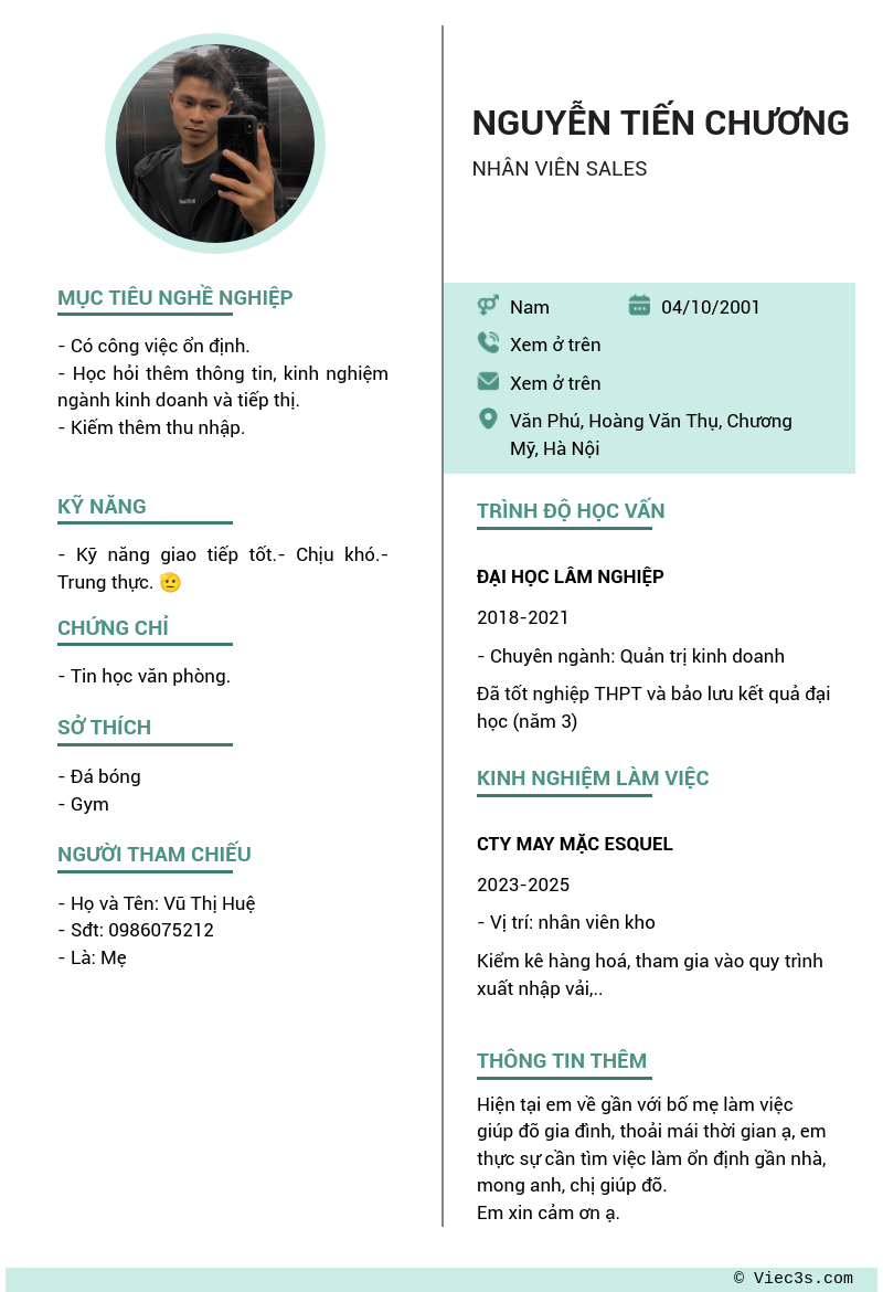 CV ứng viên