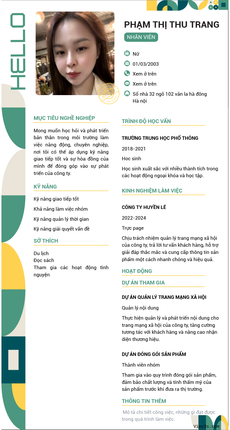 CV ứng viên