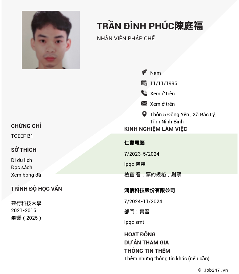 CV ứng viên
