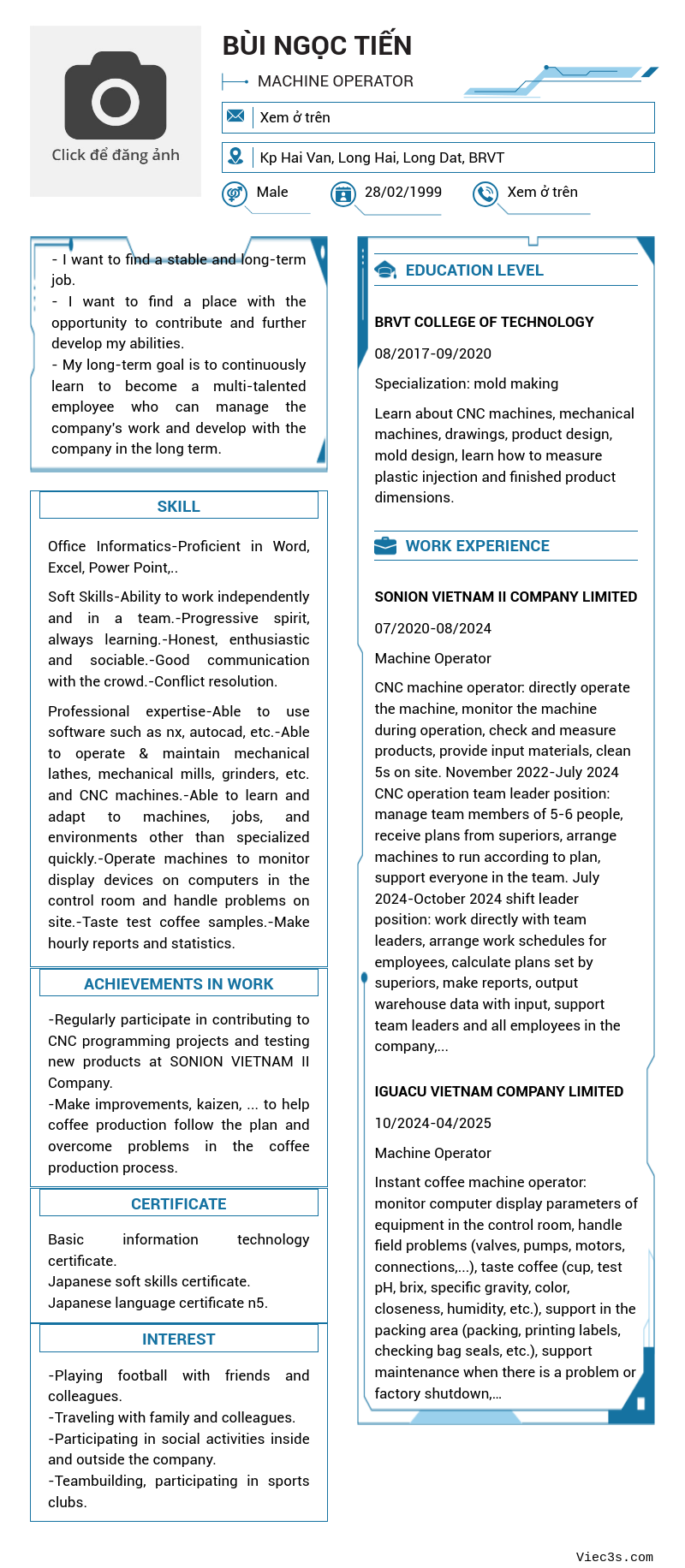 CV ứng viên
