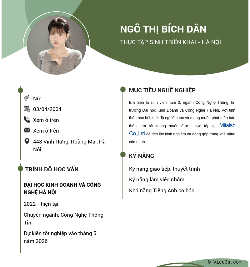 CV ứng viên