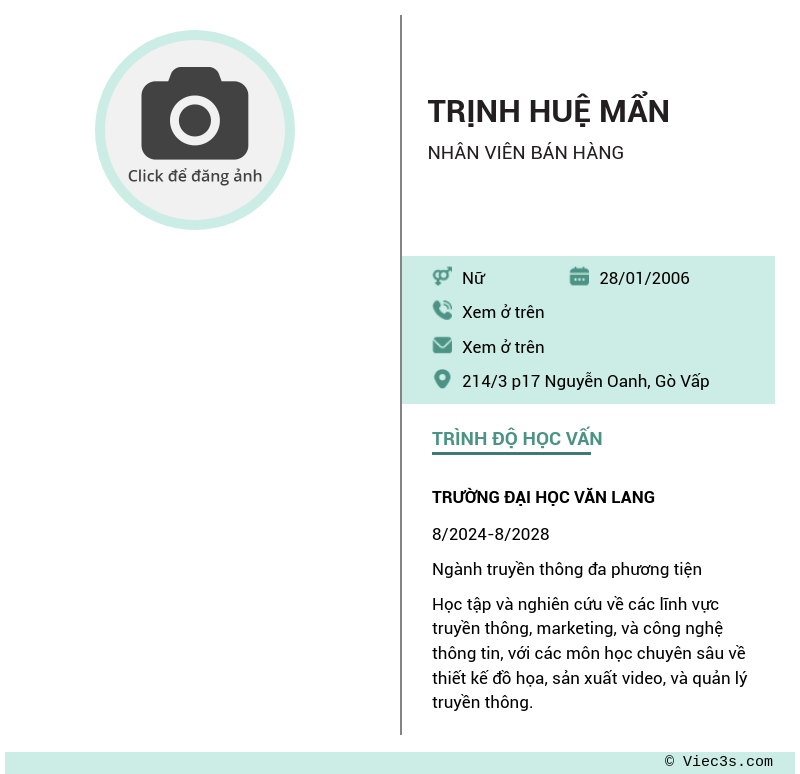 CV ứng viên