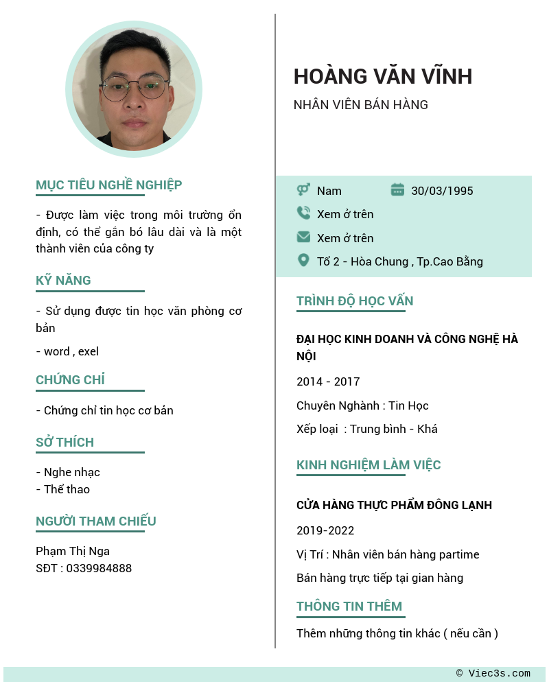 CV ứng viên