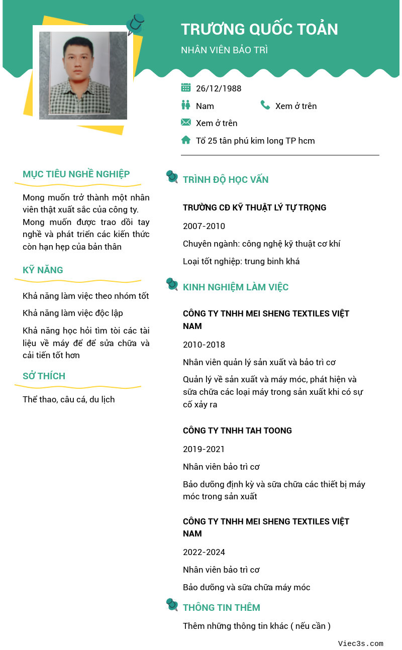 CV ứng viên