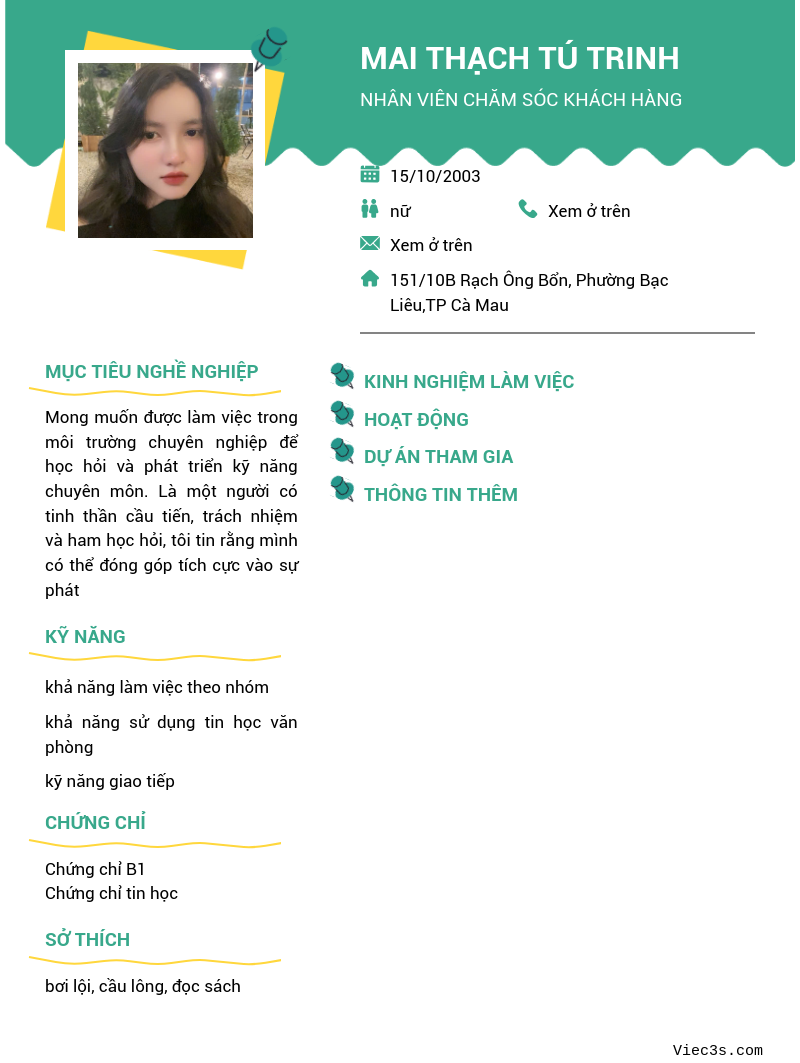 CV ứng viên