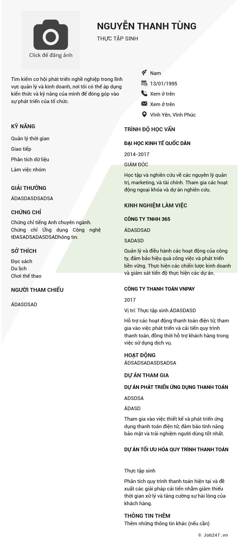 CV ứng viên