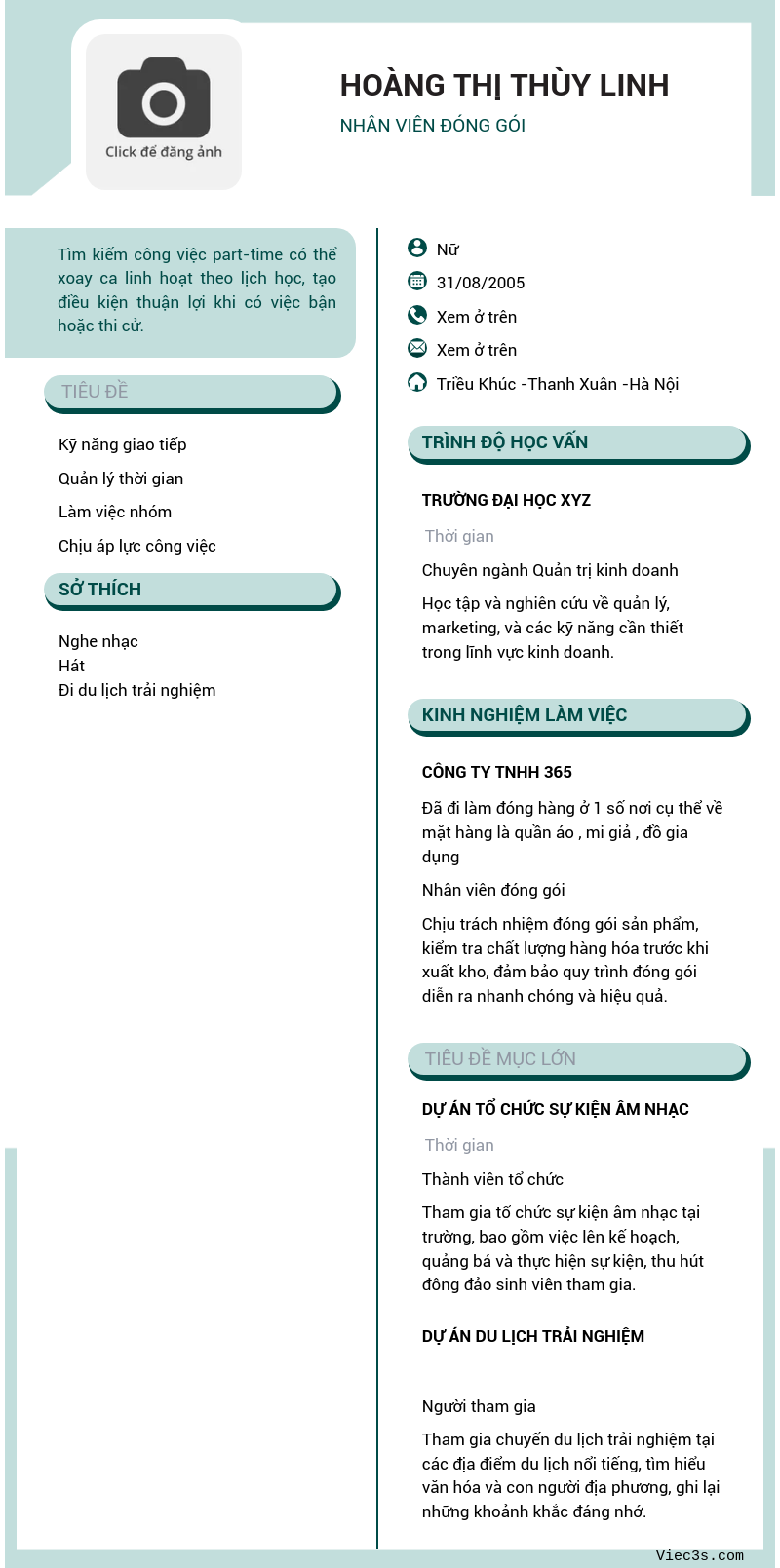 CV ứng viên