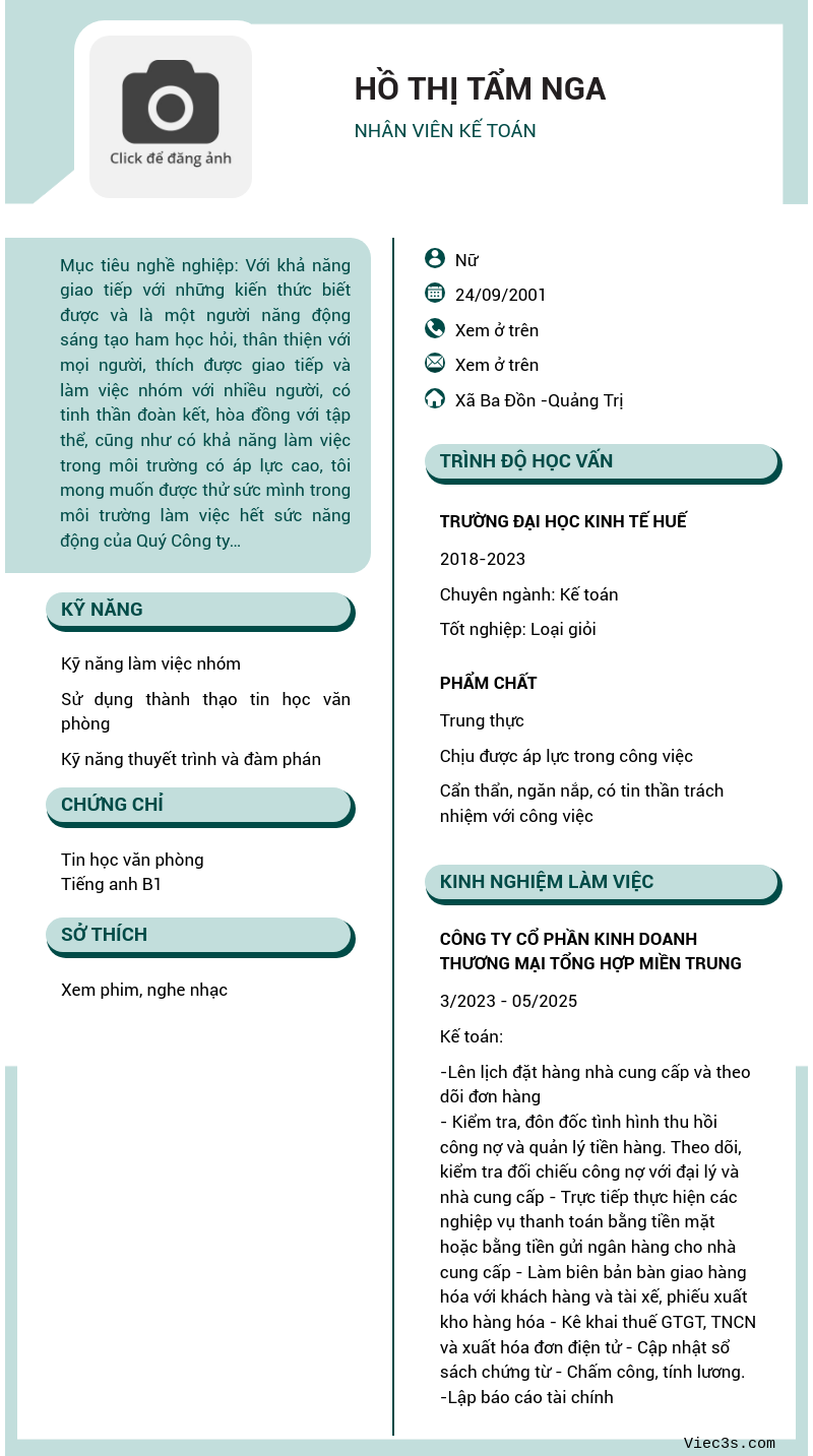 CV ứng viên