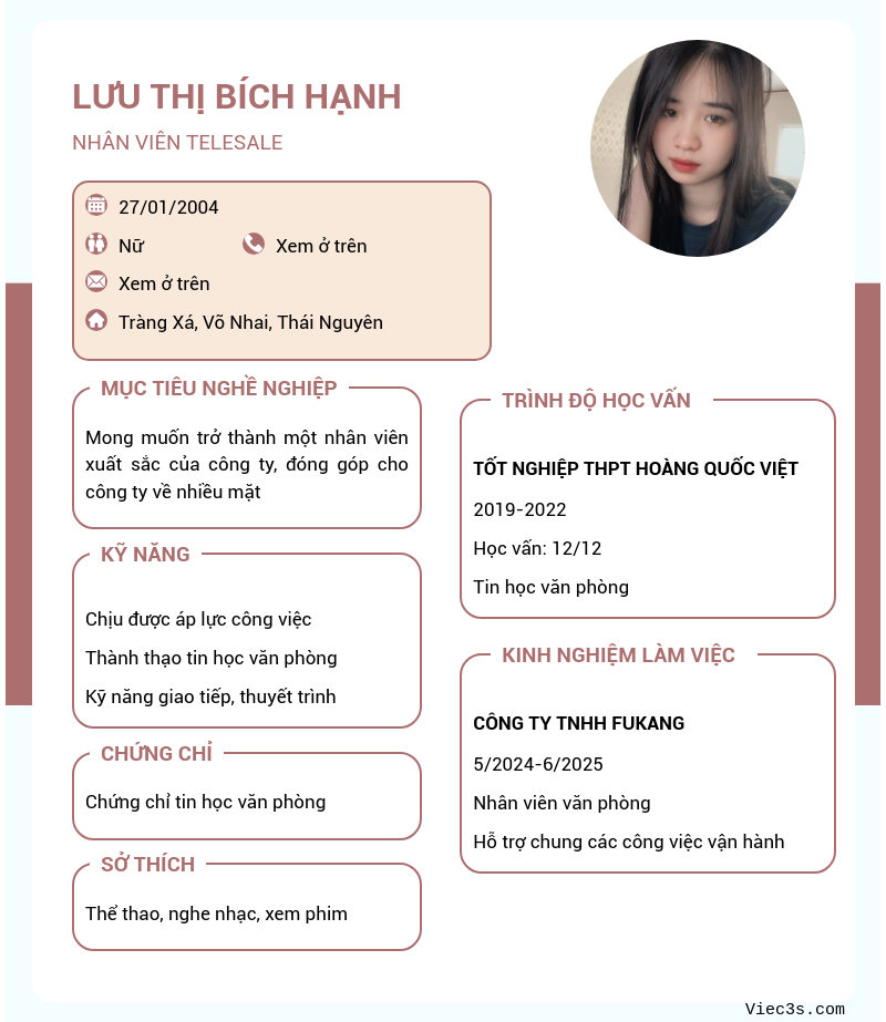 CV ứng viên