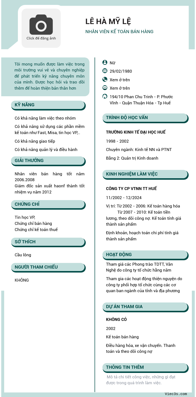 CV ứng viên