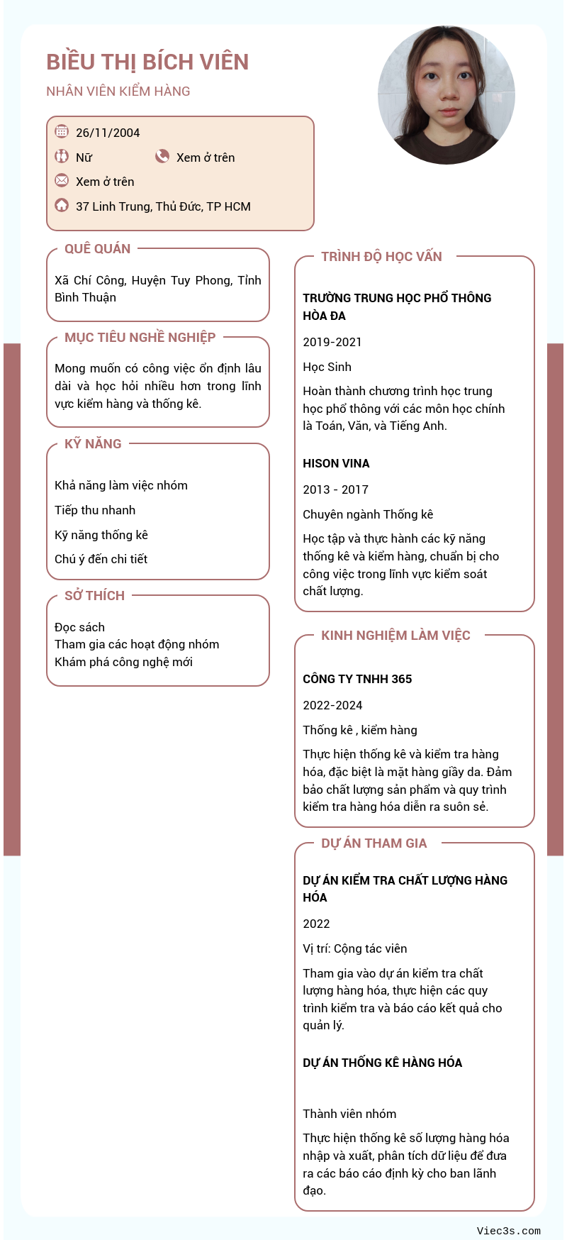 CV ứng viên