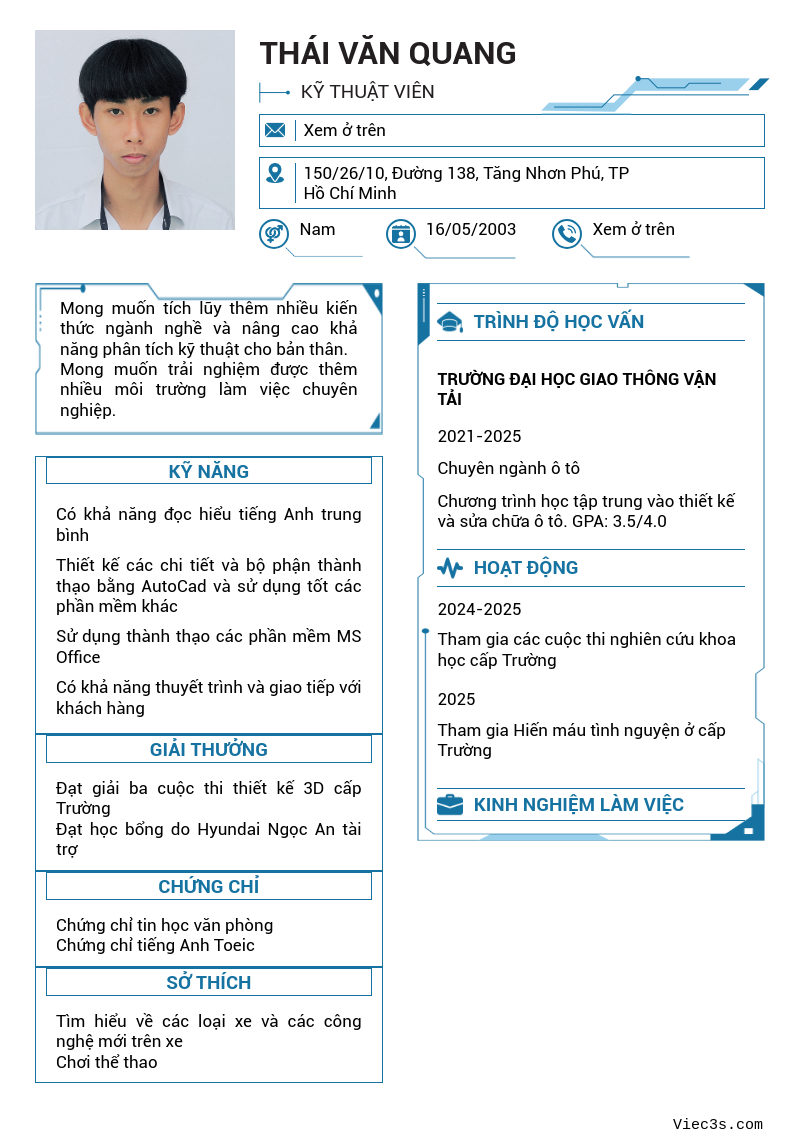 CV ứng viên
