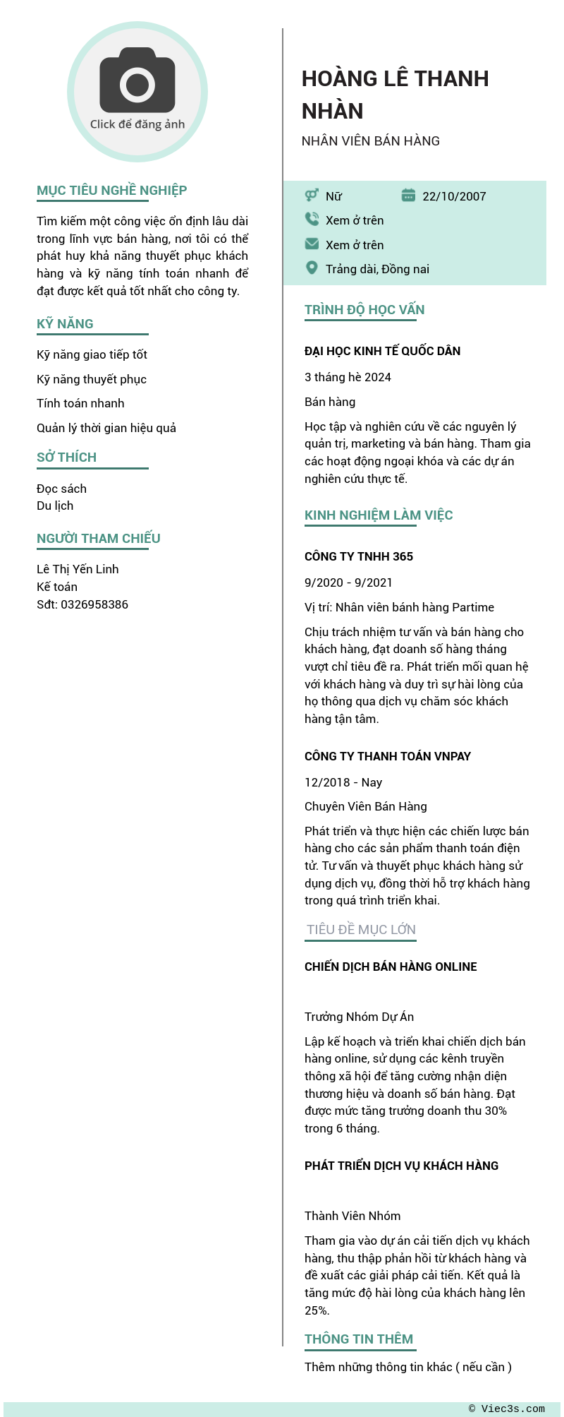 CV ứng viên