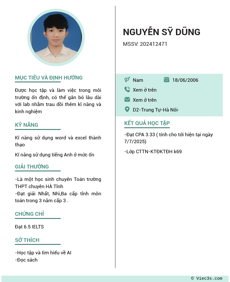 CV ứng viên