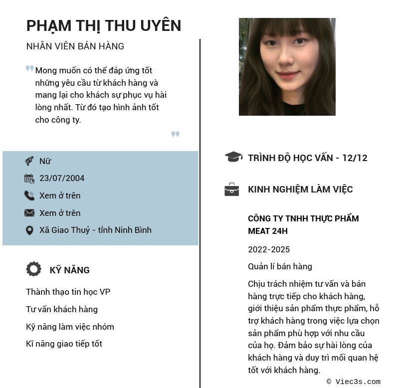 CV ứng viên