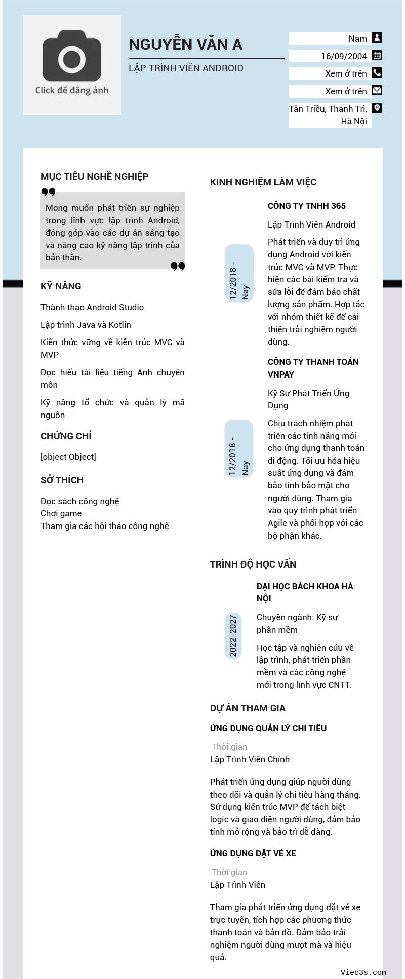 CV ứng viên