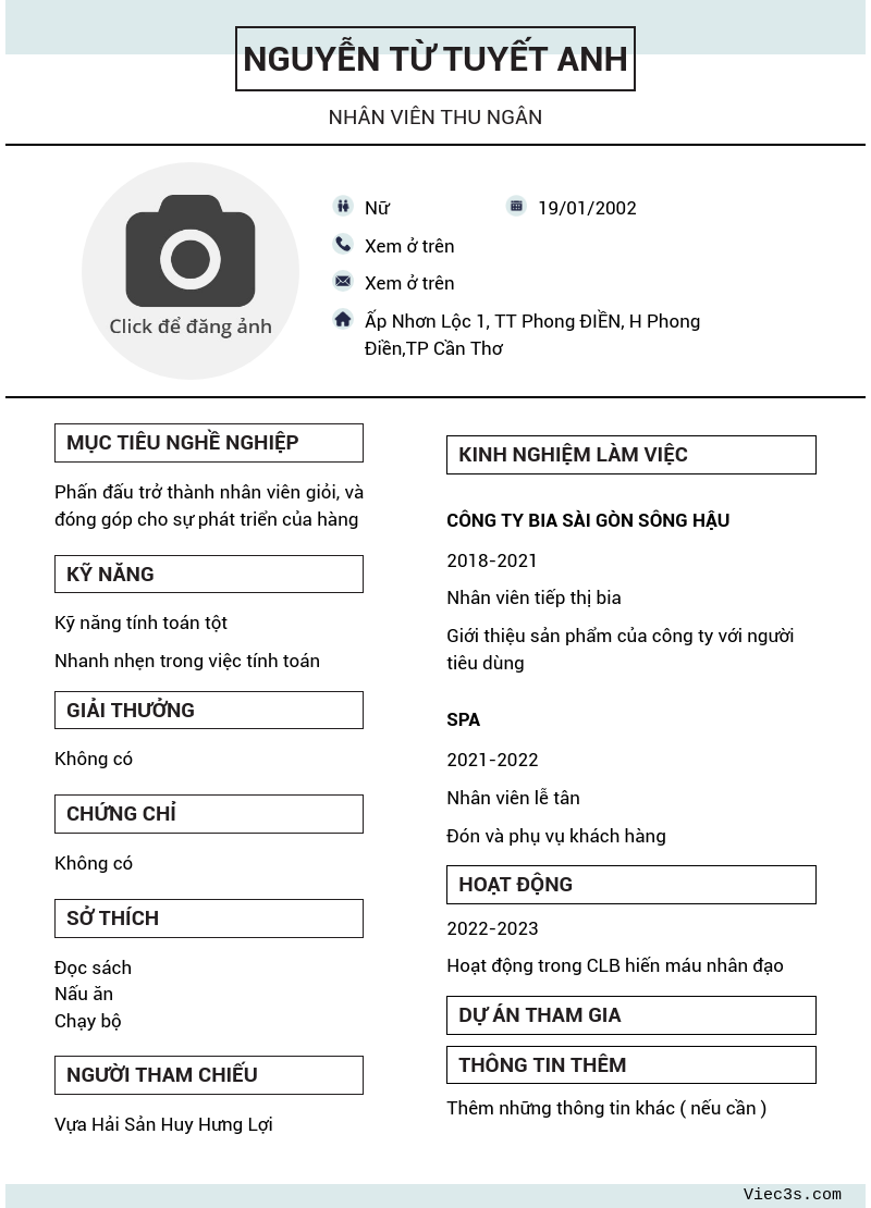CV ứng viên