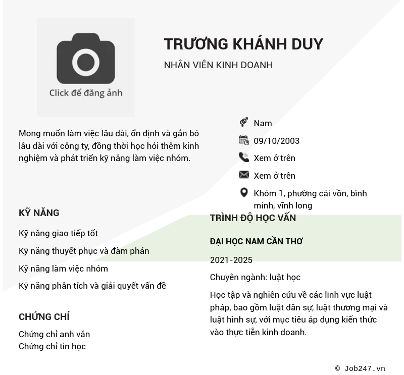 CV ứng viên