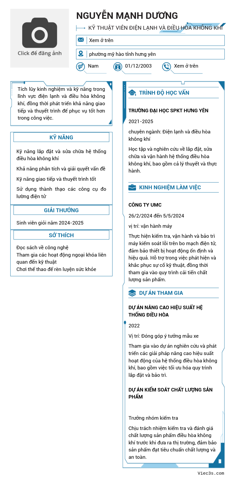 CV ứng viên