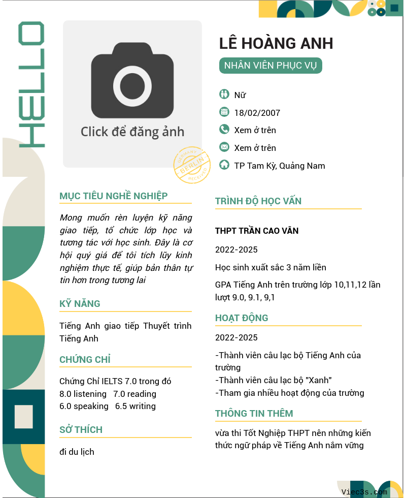 CV ứng viên