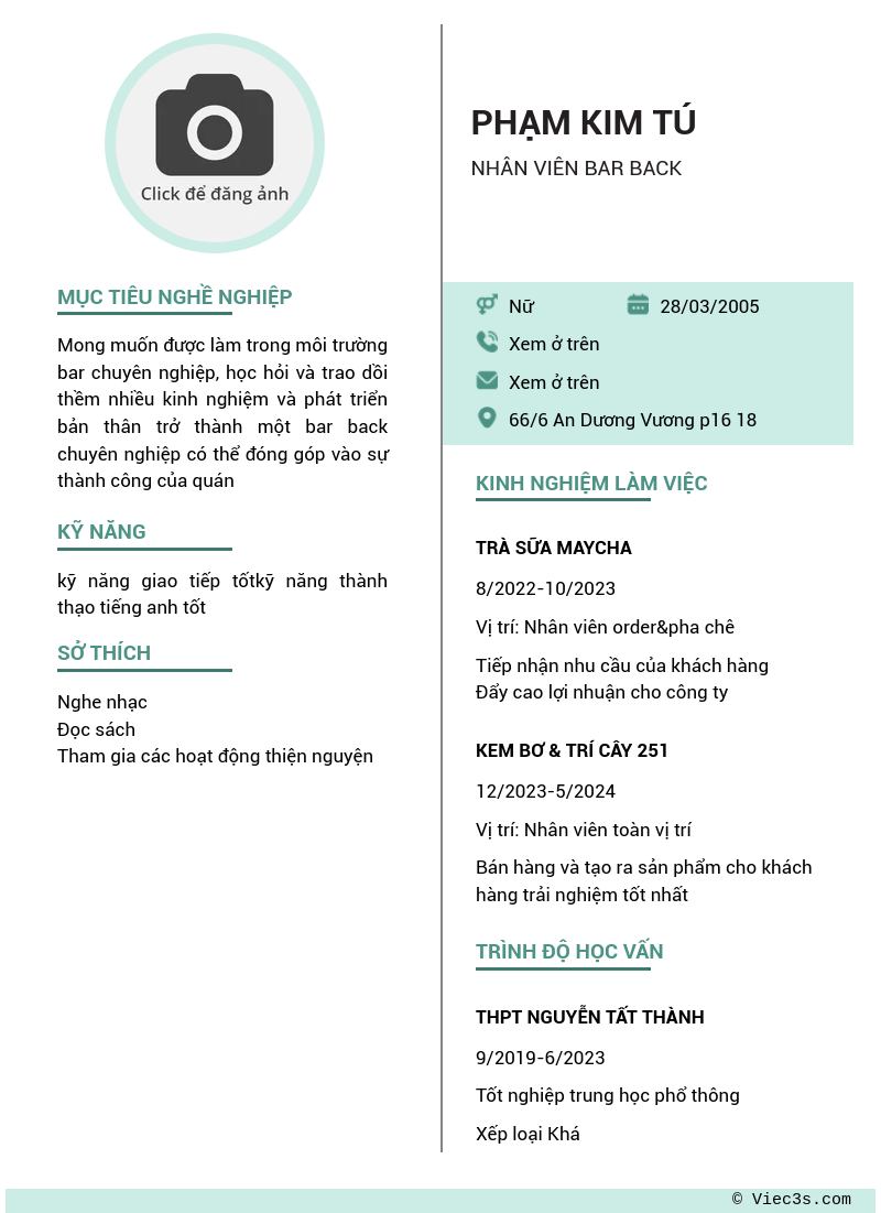 CV ứng viên