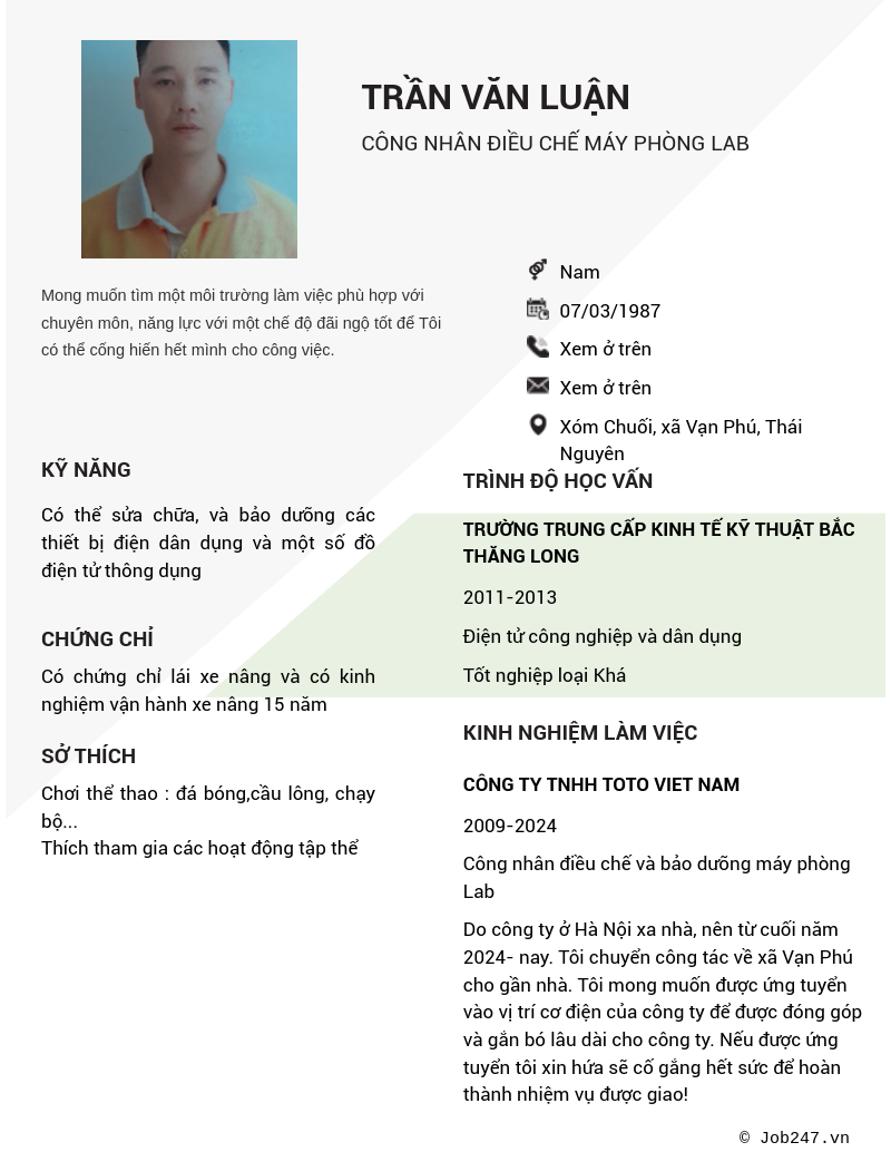 CV ứng viên
