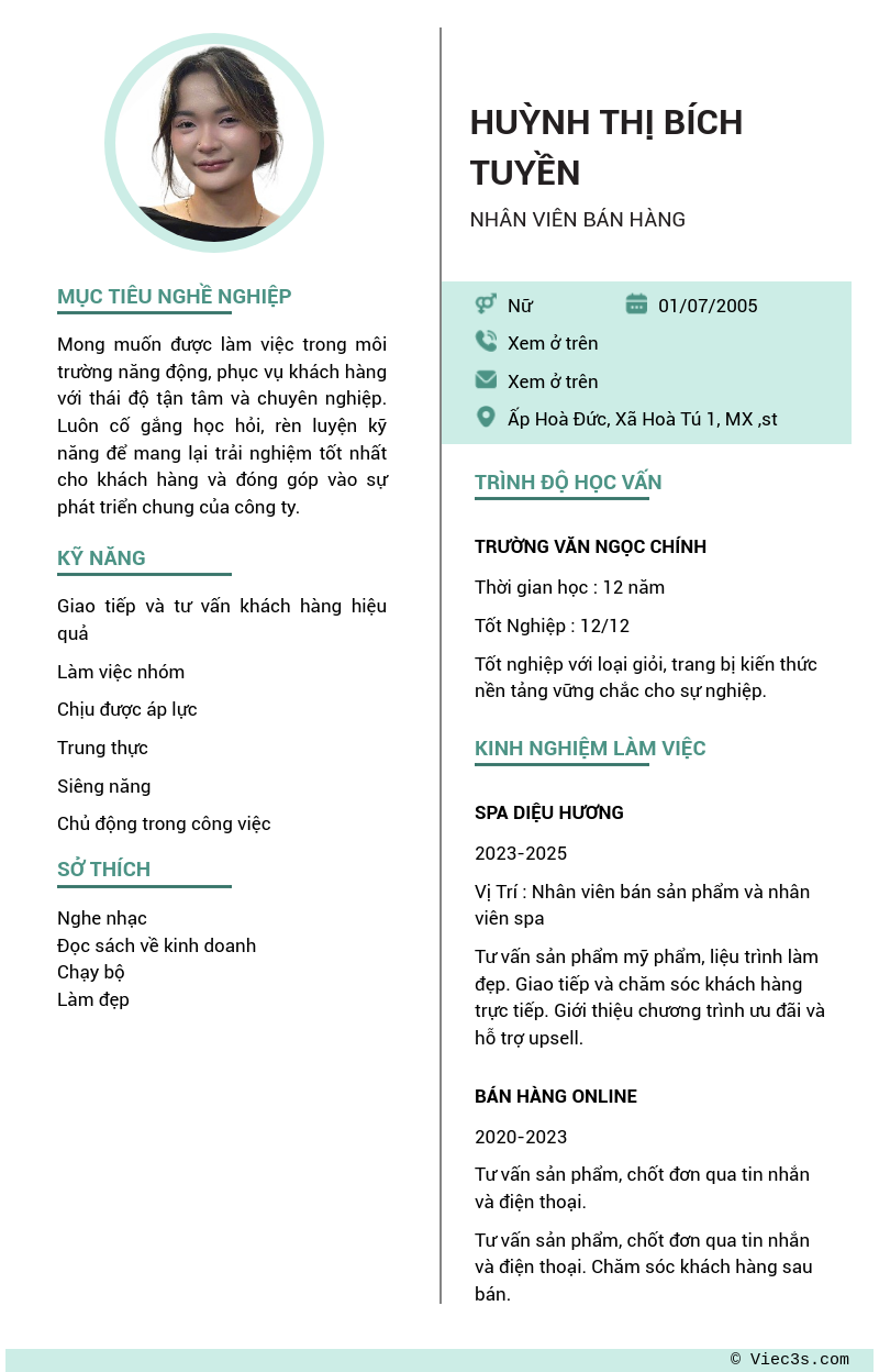 CV ứng viên