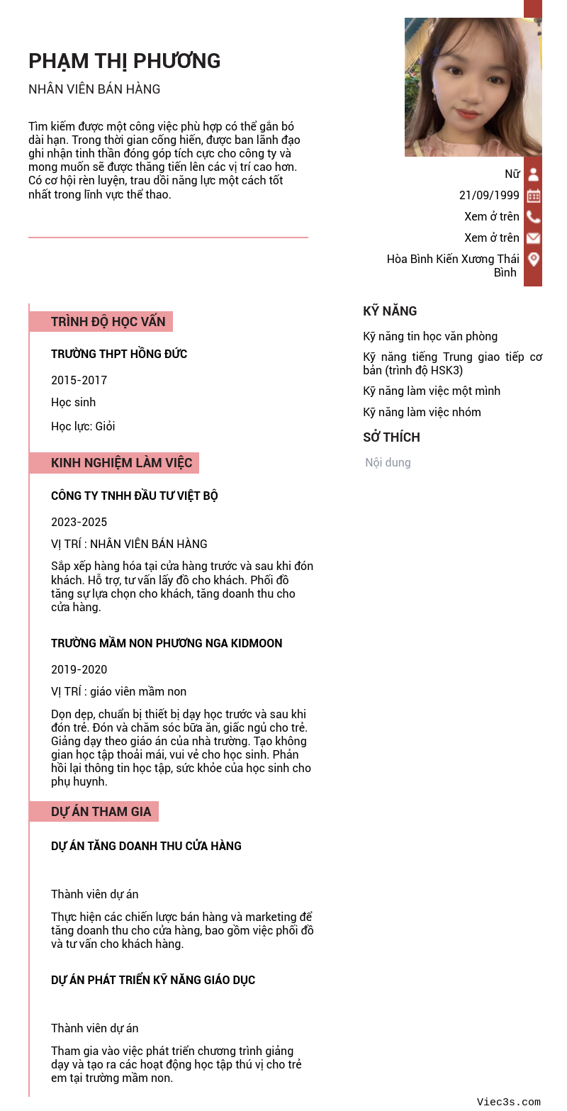 CV ứng viên