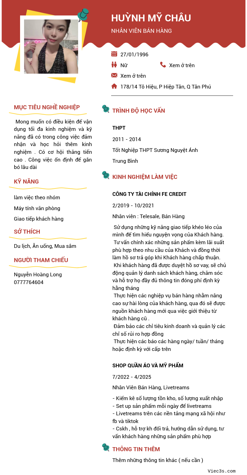 CV ứng viên