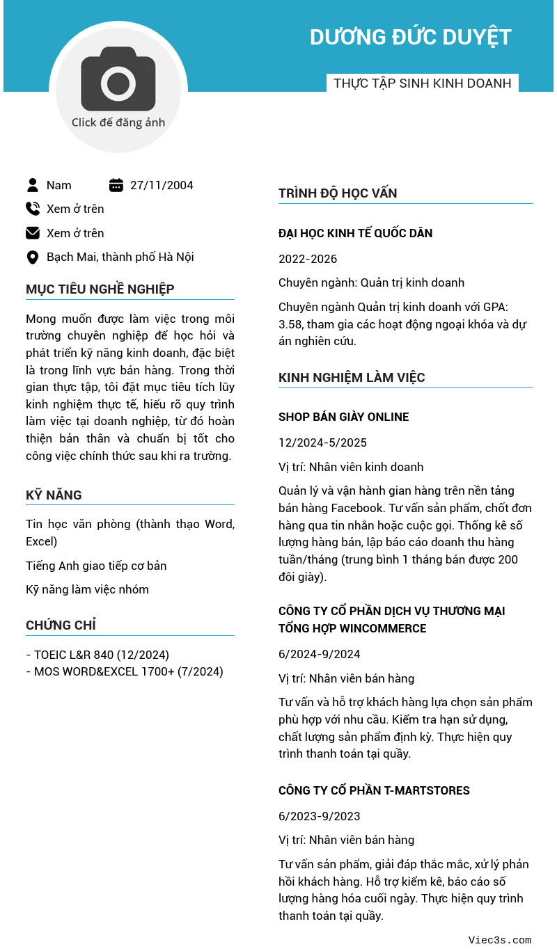 CV ứng viên