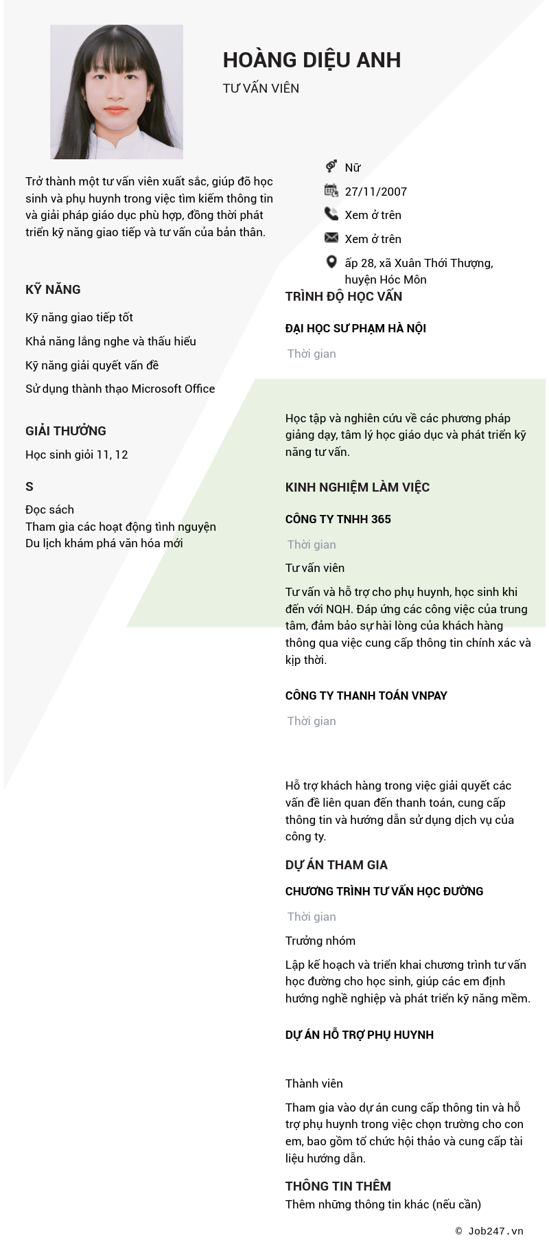 CV ứng viên