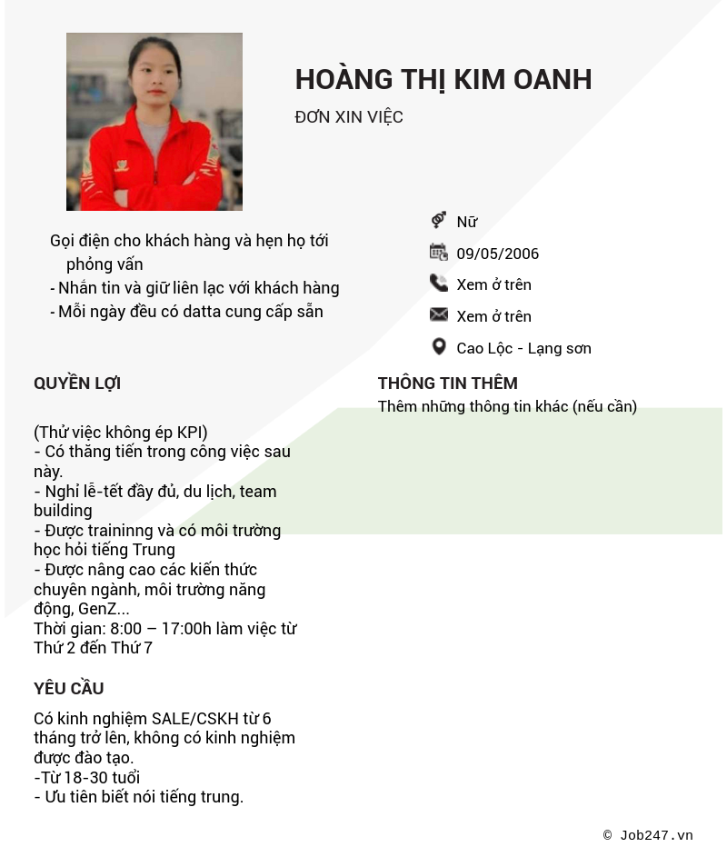 CV ứng viên