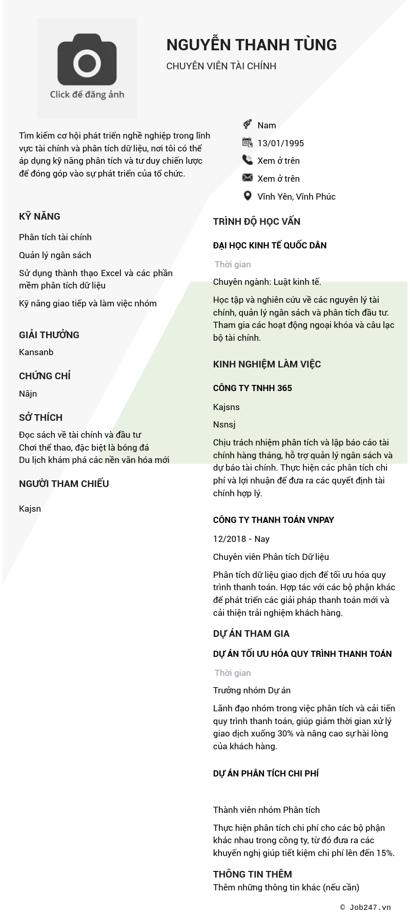 CV ứng viên