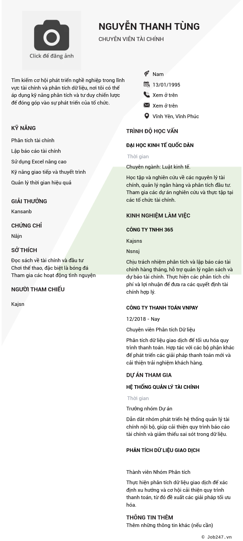 CV ứng viên